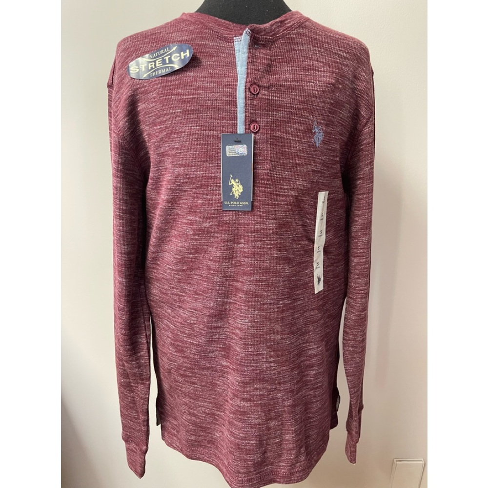 Mens sz S US POLO ASSN long sleeve henley shirt. NWT